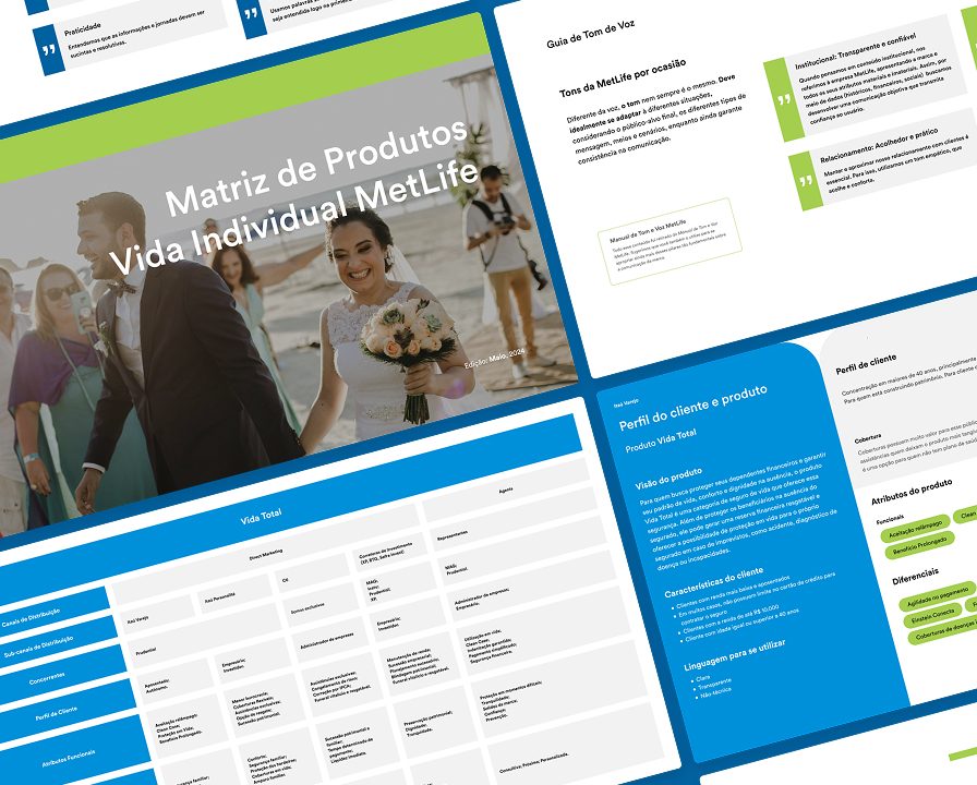 Páginas do documento final da Matriz de Produtos Vida Individual MetLife